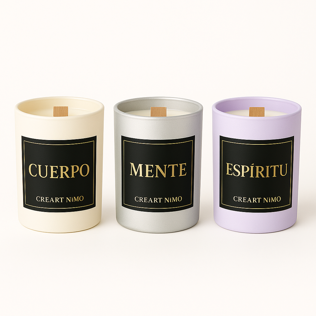 COLECCIÓN MITO NIMO - CUERPO- MENTE- ESPIRITU- AROMATERAPIA EN VELAS RITUALIZADAS