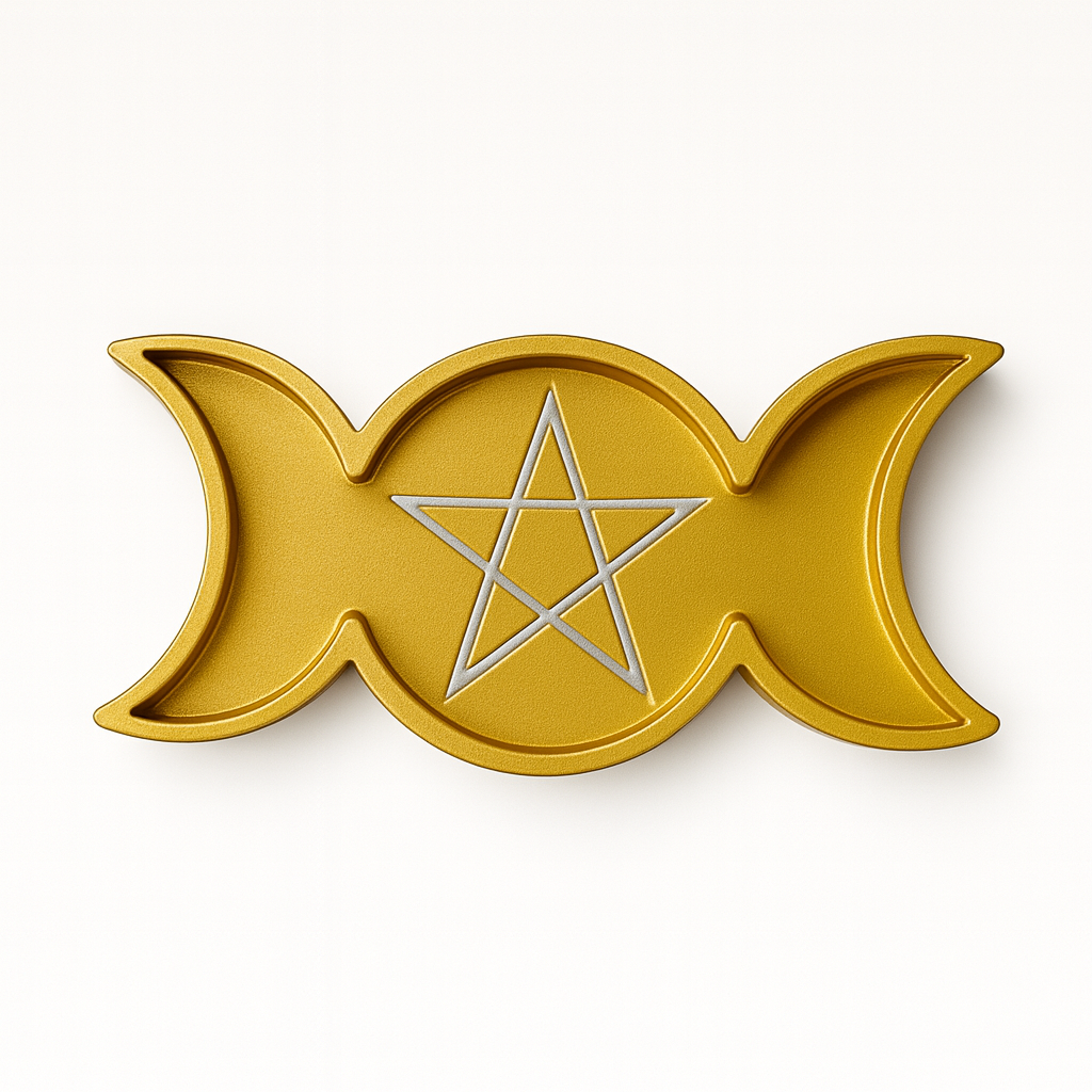 MINI ALTAR TRIPLE LUNA - LUNA DORADA - CONEXIÓN - PODER Y RITUAL