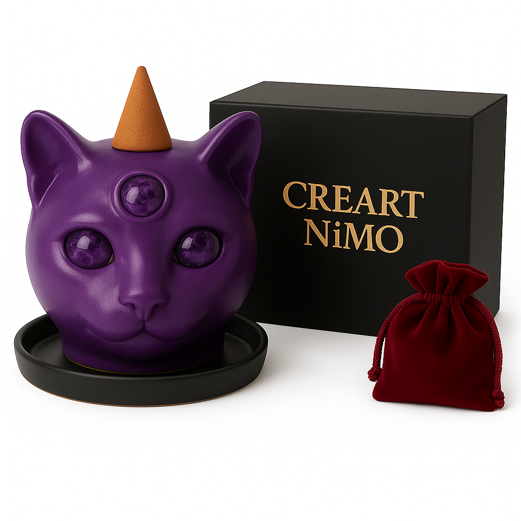 GUARDIÁN ELEMENTAL - QUEMADOR INCIENSO CON AMATISTA - ESPÍRITU