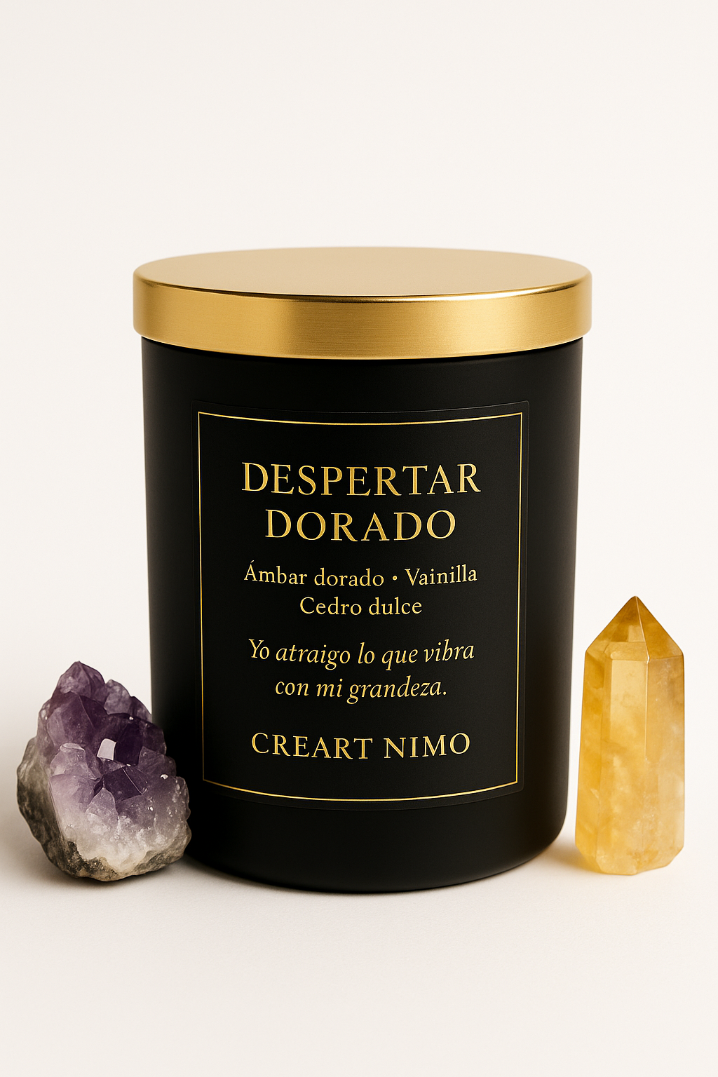 AROMATERAPIA EN VELAS RITUALIZADAS - DESPERTAR DORADO - COLECCIÓN RITO NIMO