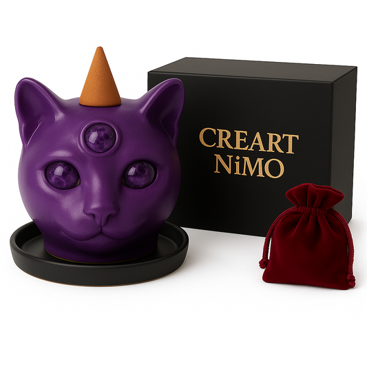 GUARDIÁN ELEMENTAL - QUEMADOR INCIENSO CON AMATISTA - ESPÍRITU