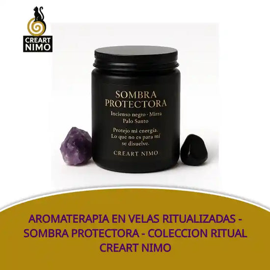 AROMATERAPIA EN VELAS RITUALIZADAS - SOMBRA PROTECTORA - COLECCION RITUAL CREART NIMO by@Outfy
