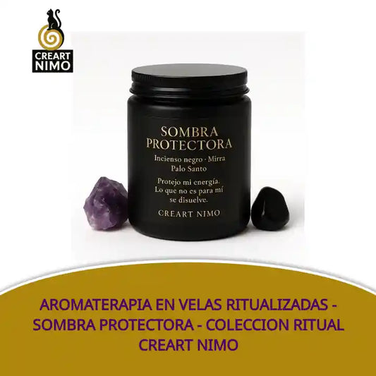 AROMATERAPIA EN VELAS RITUALIZADAS - SOMBRA PROTECTORA - COLECCION RITUAL CREART NIMO by@Outfy