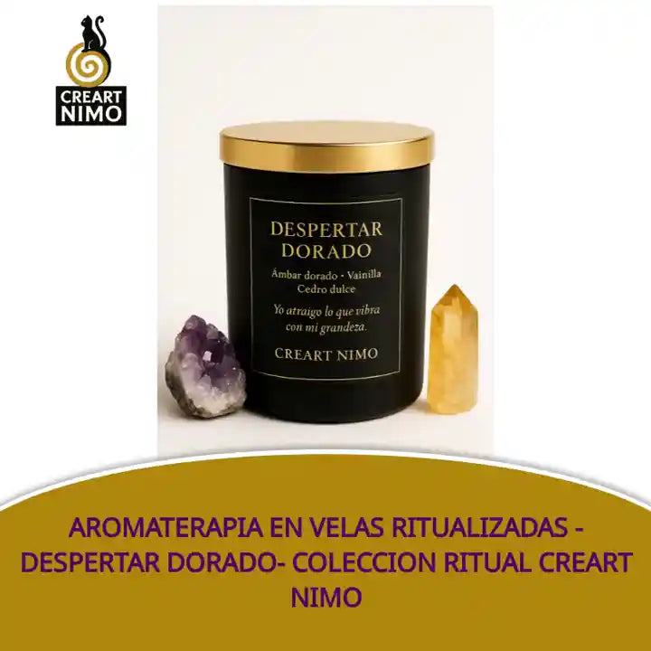 AROMATERAPIA EN VELAS RITUALIZADAS - DESPERTAR DORADO- COLECCION RITUAL CREART NIMO by@Outfy