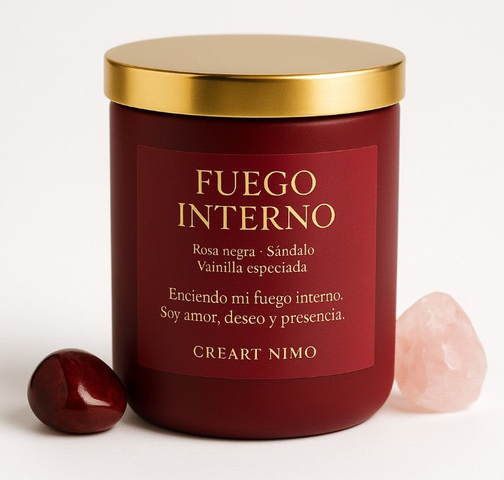 AROMATERAPIA EN VELAS RITUALIZADAS - FUEGO INTERNO- COLECCION RITO NIMO