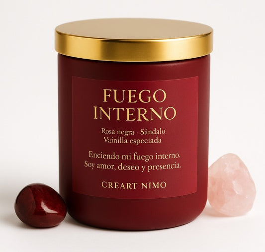 AROMATERAPIA EN VELAS RITUALIZADAS - FUEGO INTERNO- COLECCION RITO NIMO